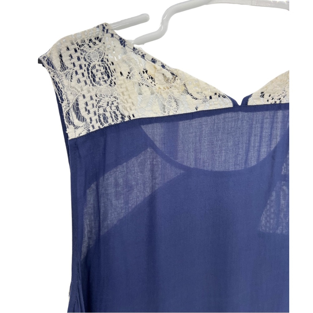 Umgee Lace Patchwork Navy Lightweight Knee Length… - image 3